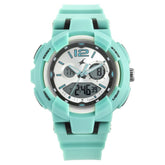 Fastrack, Women's  Watch Analog, Silver Dial Green PU Strap, 68016PP02